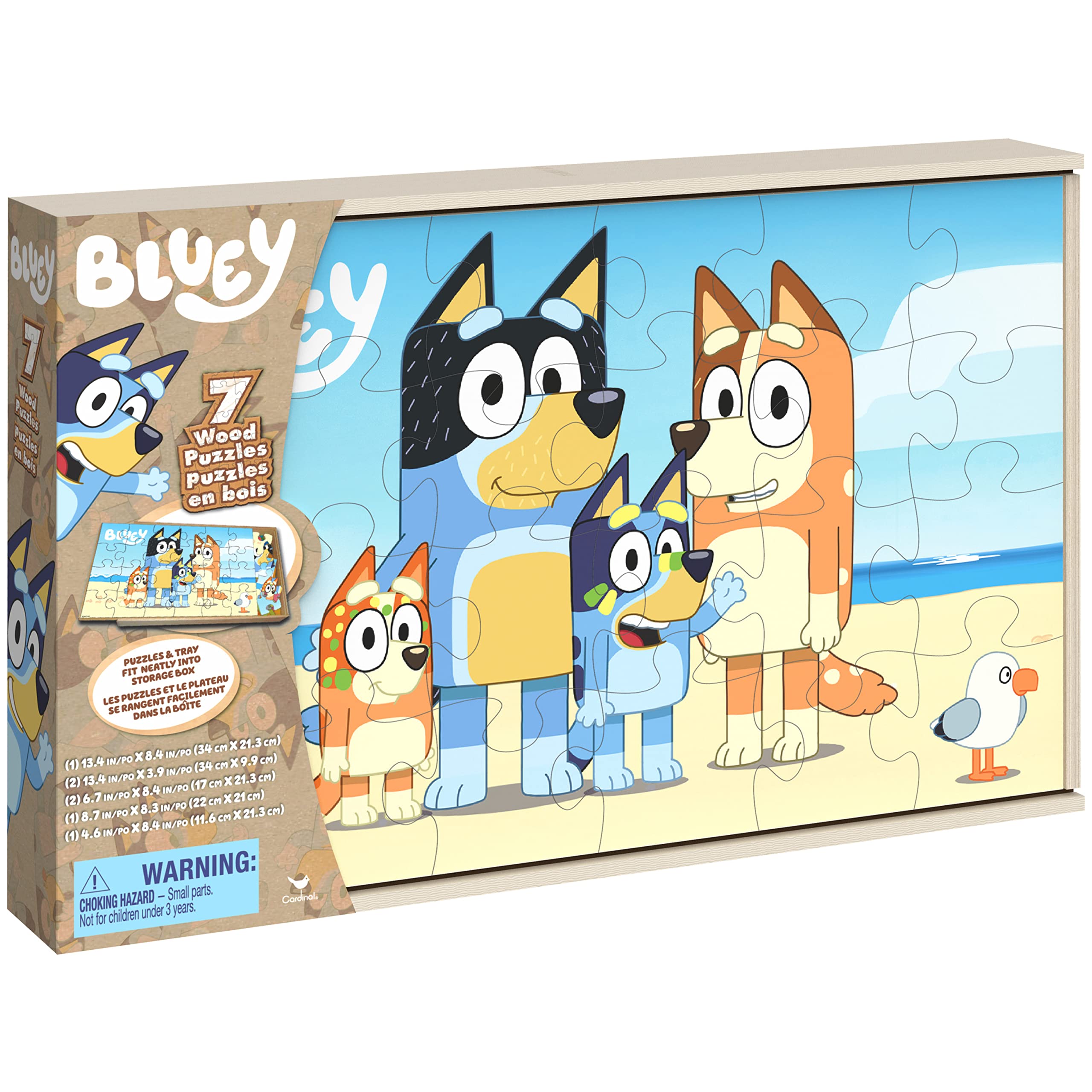 Bluey Puzzles 7-Pack - Wooden Jigsaw Puzzles for Preschoolers